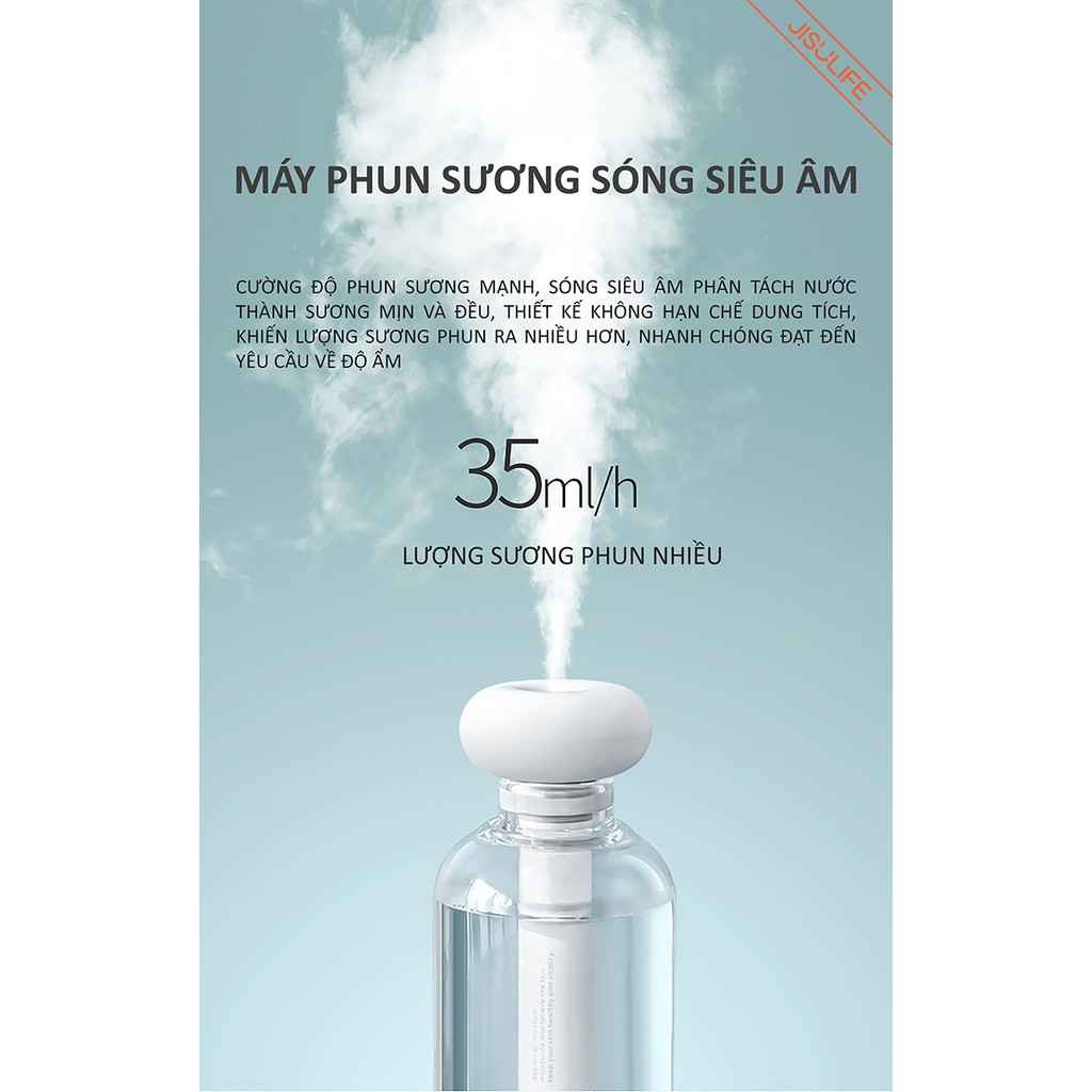 Máy phun sương Jisulife JT06 - Tạo ẩm lọc không khí và giữ ẩm cho da - Thiết kế độc lập hoạt động trên nhiều dụng cụ