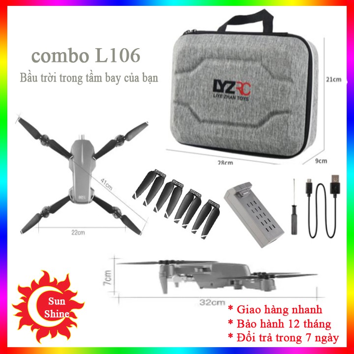 Động Cơ 3 Pha .Flycam Giá Rẻ LYZRC L106 PRO 2022 - Máy Bay Camera FPV Drone 4K - Wifi 5G - GPS -Gimbal 2 Trục