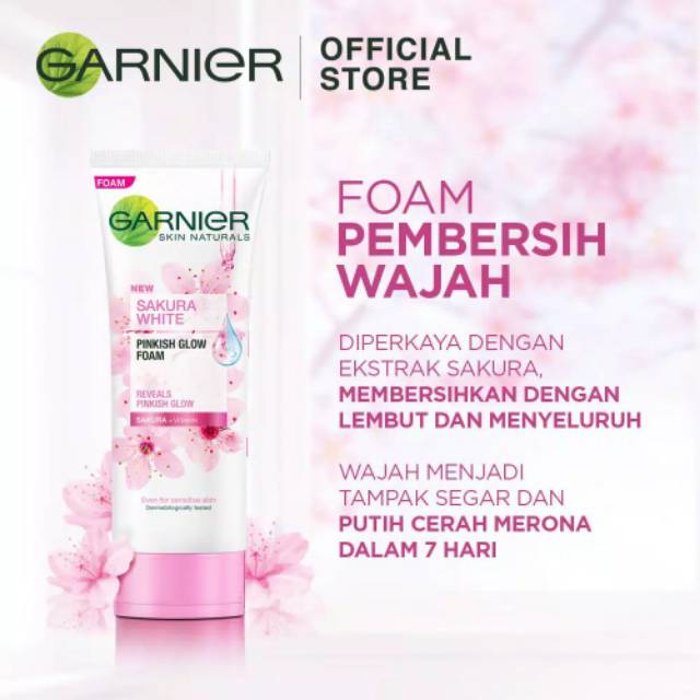 (hàng Mới Về) Sữa Rửa Mặt Garnier Sakura 100g Tạo Bọt Làm Trắng Hồng