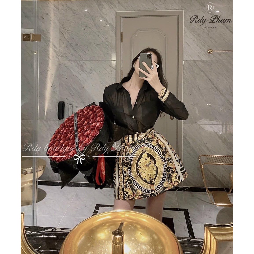 Set áo tơ óng nhũ