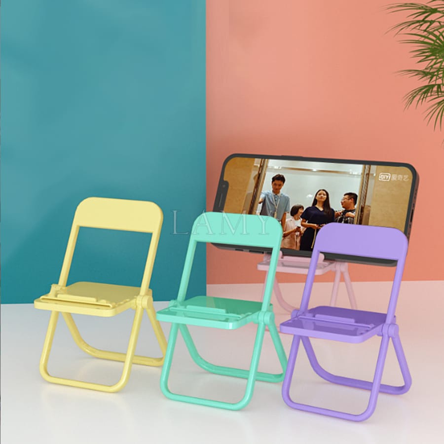 Giá đỡ điện thoại hình ghế đẩu có thể gấp gọn để bàn đa chức năng nhiều màu