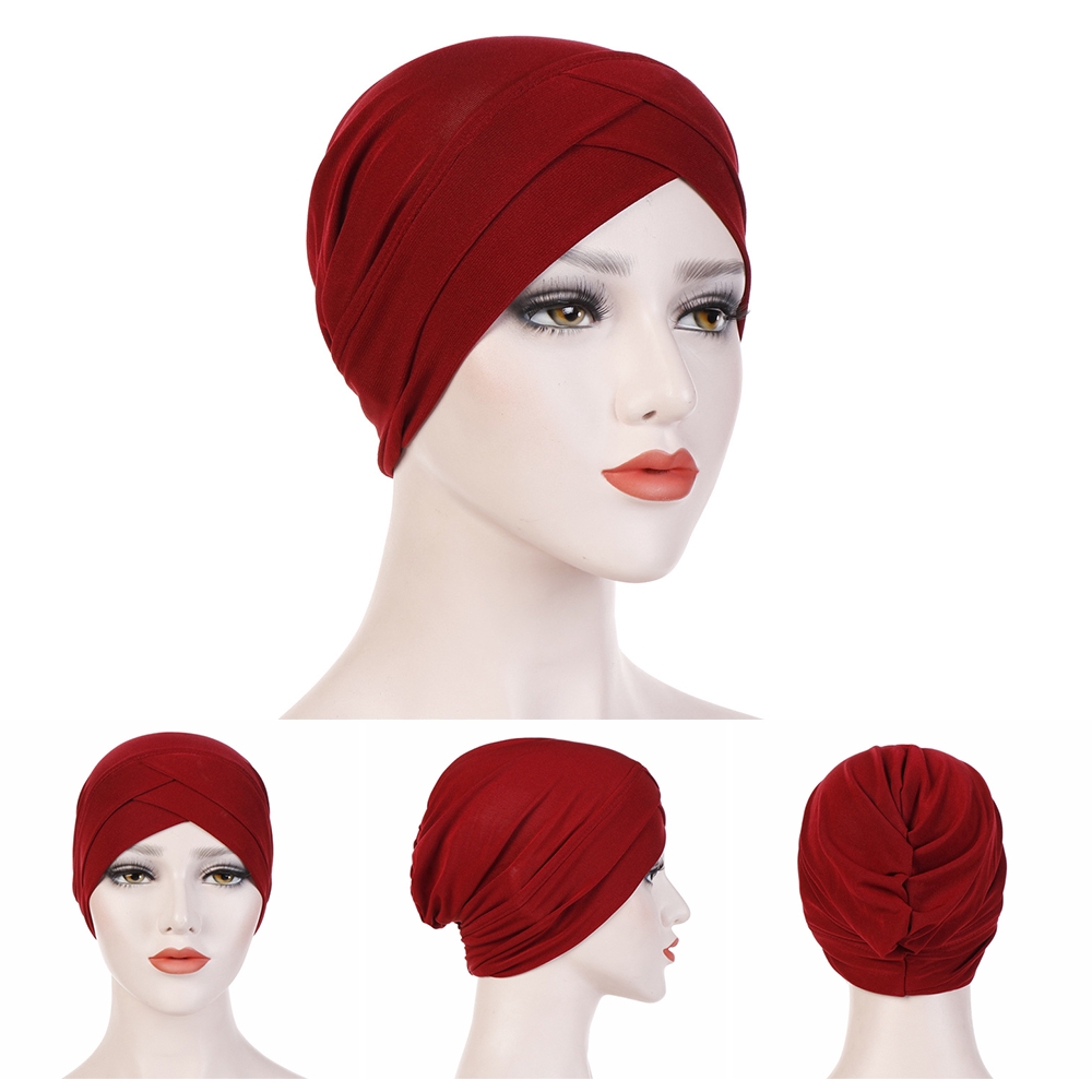 Khăn cotton trùm đầu thắt nút co giãn phong cách turban cho nữ