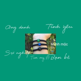 Vòng tết dây mix đá phong thuỷ mệnh mộc