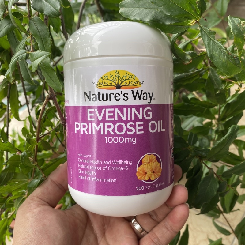 Viên uống Nature's Way Evening Primrose Oil 200 viên, tinh dầu hoa anh thảo, làm đẹp da tóc cân bằng nội tiết