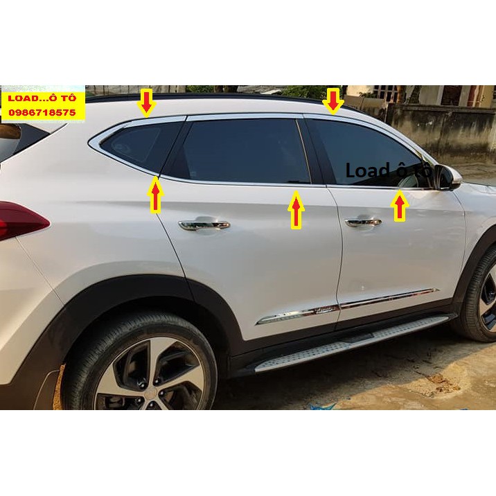 Nẹp VIền Chân Kính, Cong Kính Xe Huyndai Tucson 2018-2021 Mẫu Inox Cao Cấp