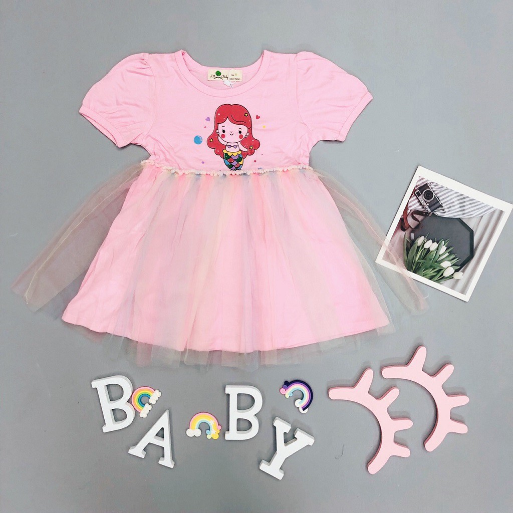 Váy bé gái chất cotton, đầm bé gái size 1-5 tuổi, đầm trẻ em SUNKIDS có nhiều màu