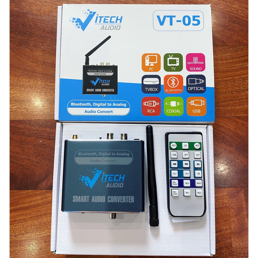 Chuyển quang âm thanh VITECH VT01, VT02 PRO Có bluetooth CHẤT LƯỢNG CAO