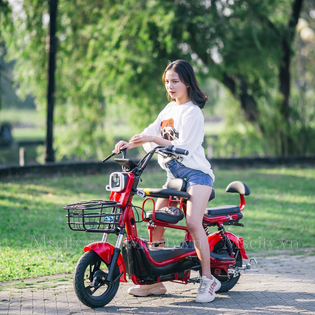 Xe Điện Hotgirl New X4 Plus - Xe Điện Nhập Khẩu - Tặng Giỏ Xe Và Ghế Em Bé - Pin Lithium 30A Chính Hãng - Bảo Hành 2 Năm