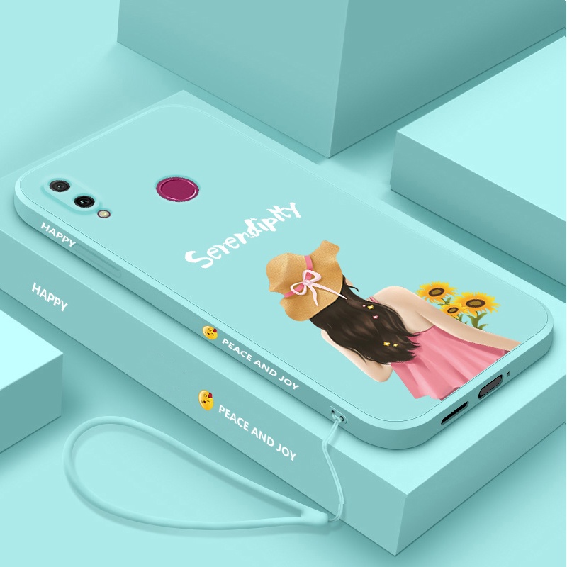Ốp Điện Thoại Silicon Họa Tiết Nhân Vật Hoạt Hình Dễ Thương Kèm Dây Đeo Cho huawei nova 7i nova 3i nova 5t nova 9
