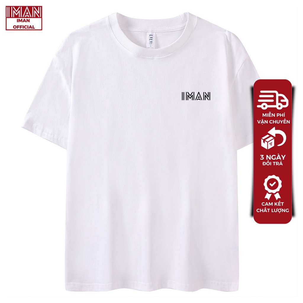 Áo thun unisex nam nữ IMAN form rộng, áo phông tay lỡ form rộng chất cotton mát mịn thấm hút mồ hôi