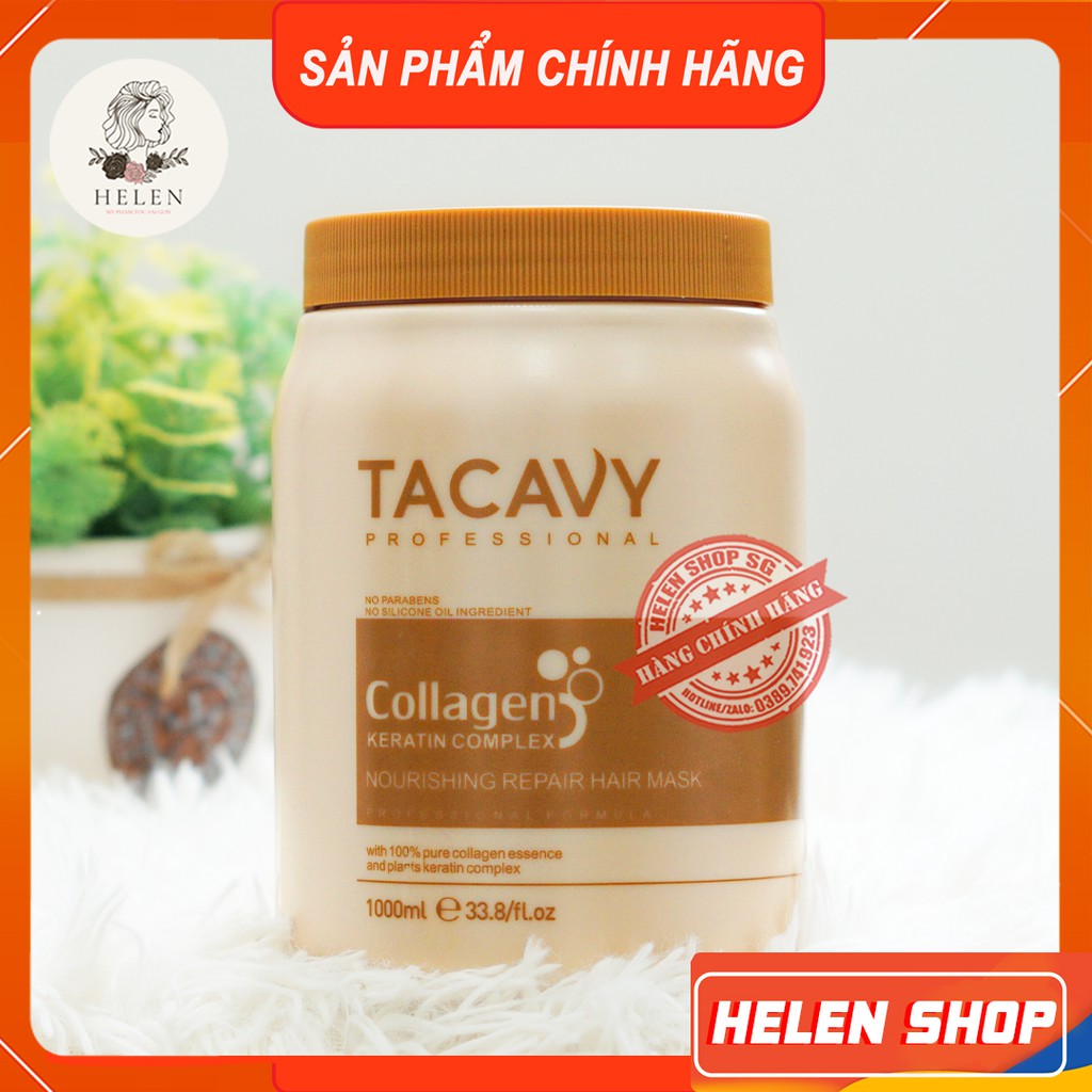 TACAVY Hấp Tóc, Ủ Tóc Collagen 1000ML  MẪU MỚI  Phục Hồi Tóc Hư Tổn, Khô Xơ, Ngăn Rụng Tóc, Dưỡng Tóc Chính Hãng