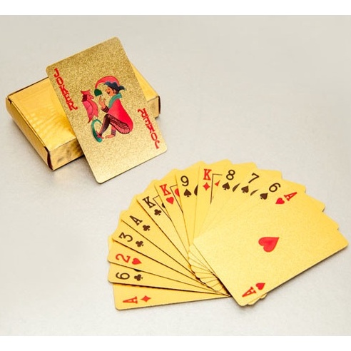 Bộ Bài Tây Nhựa Cứng Mạ Vàng, Tú Lơ Khơ Tài Lộc, May Mắn