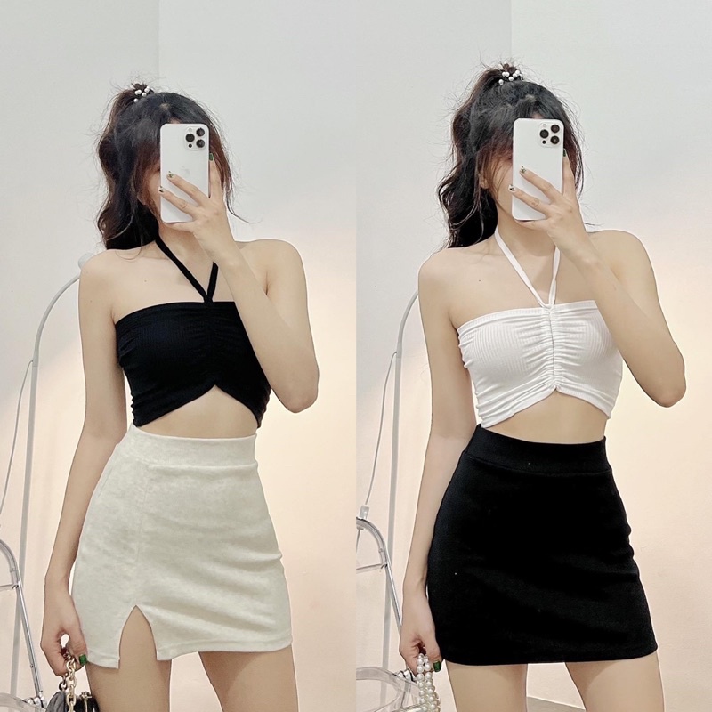 Áo Croptop Ống Rút Dây Cột Siêu Chất