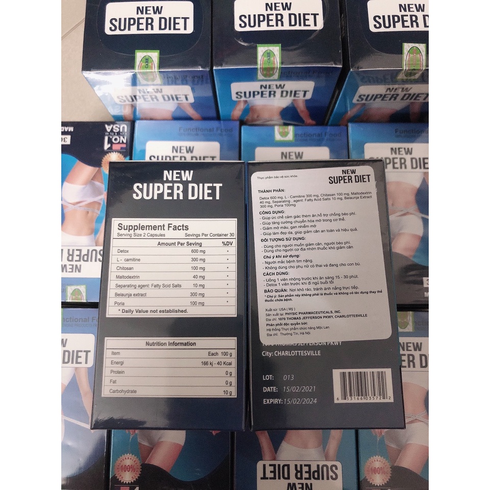 Viên uống giảm cân new super diet của mỹ dành cho cơ địa khó giảm