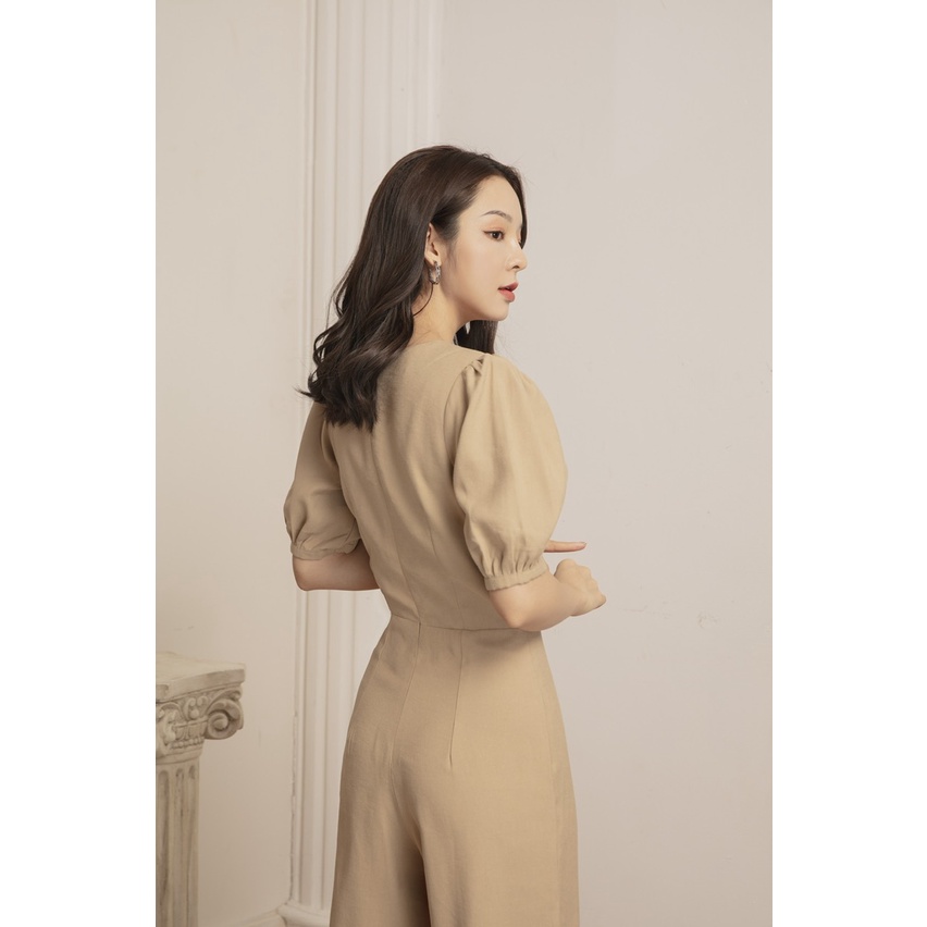 COLUS - Jumpsuit Nude Tay Ngắn