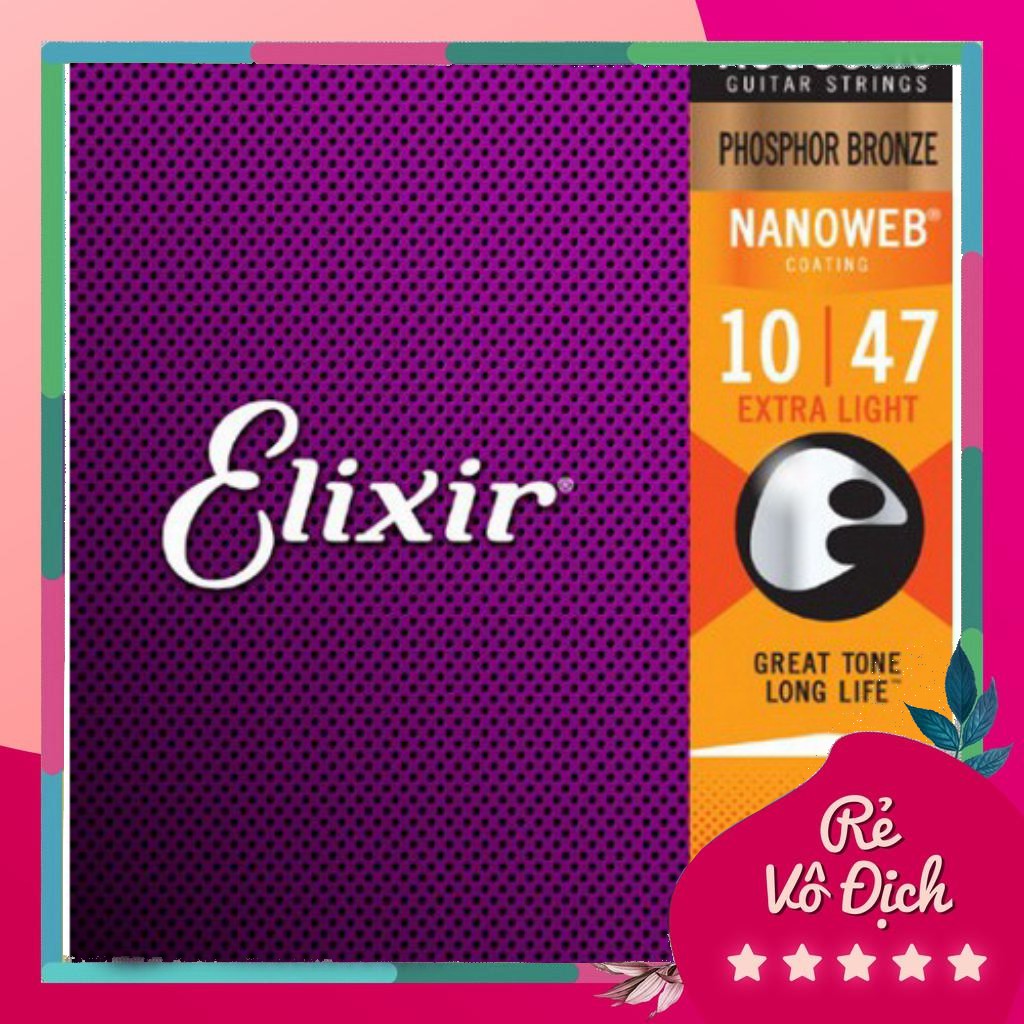 [Blcomputer] USA Elixir 16002 Nanoweb (10-47) - Dây Đàn Guitar Thùng