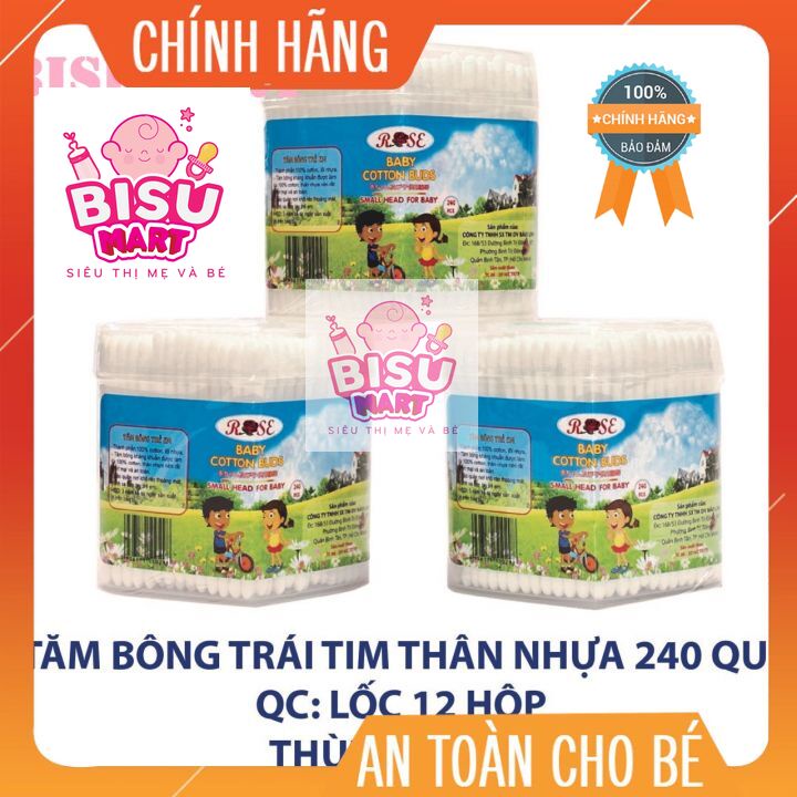 Tăm bông, Bông ráy tai lõi nhựa cho bé ROSE