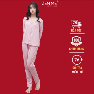 Đồ bộ mặc nhà nữ Zen Me chất lụa Pháp cao cấp thu đông dáng dài màu sắc hiện đại thanh lịch