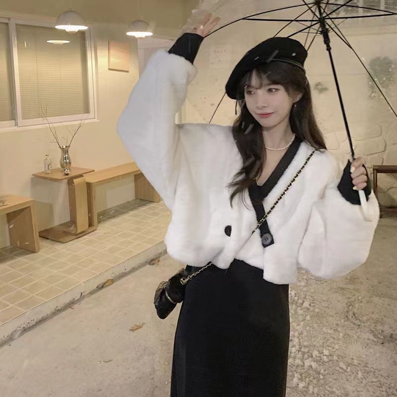Áo Sweater Dệt Kim Lót Lông Cừu Dày Dặn Phong Cách Thời Trang Thu Đông Mới
