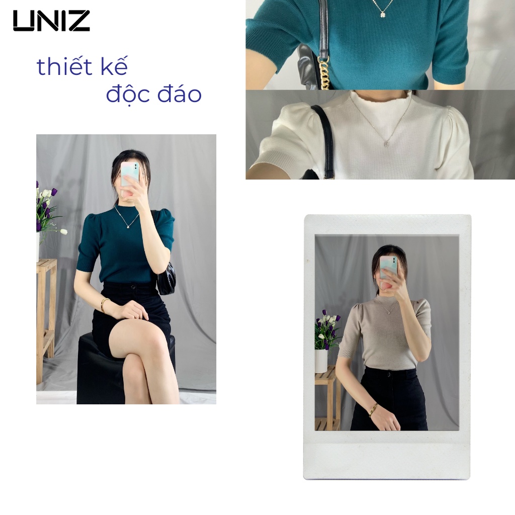 Áo Len Basic UNIZ (5 Màu), Dáng Dài, Tay Lỡ, Tay Bồng, Cổ Tròn, Trơn, Vải Len Mềm Nhẹ | BigBuy360 - bigbuy360.vn