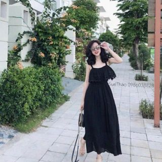 Đầm maxi voan di biển(hàng bao đẹp)