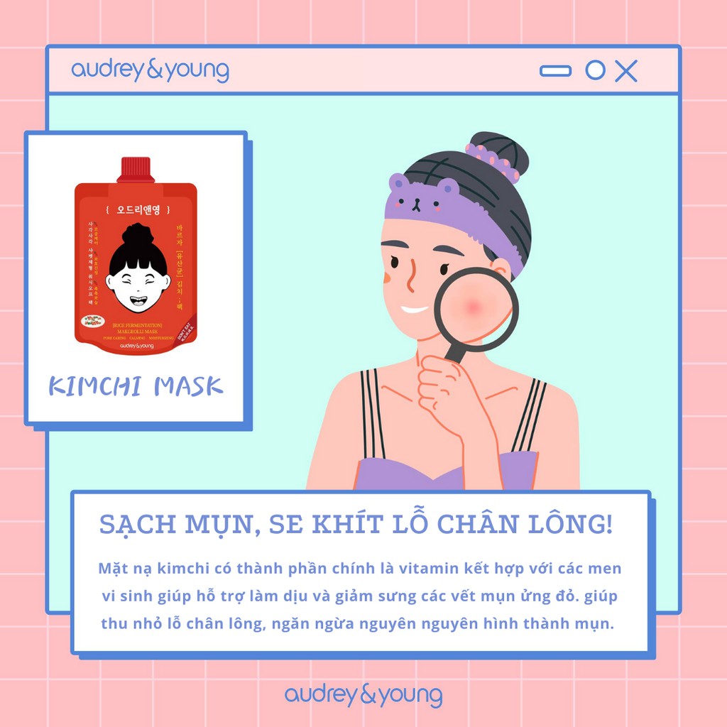 Audrey&young Mặt nạ Kimchi Probiotic Kimchi Mask