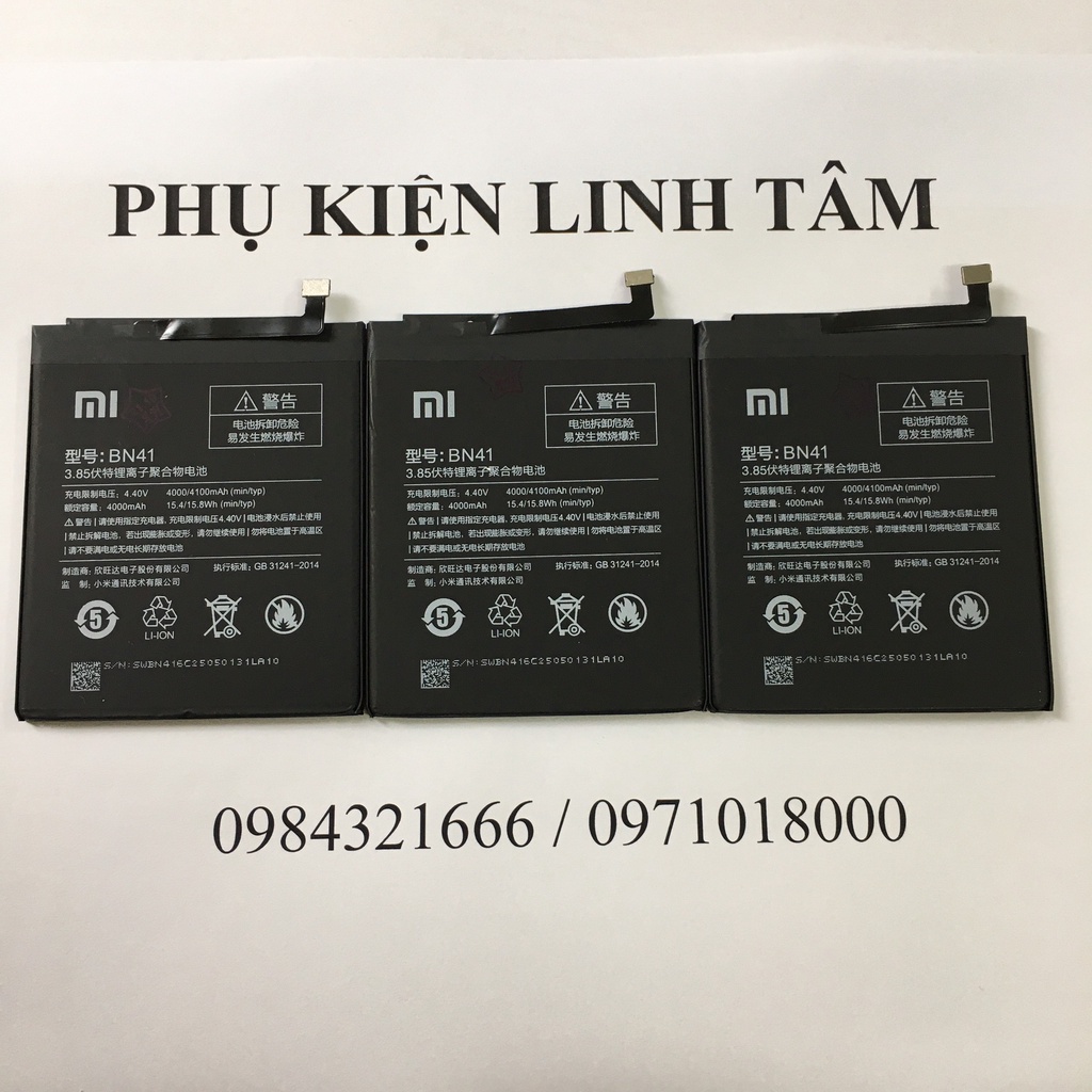 Pin Xiaomi Redmi note 4 / BN41 xịn - Nhập khẩu