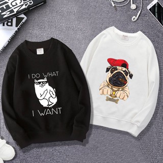 Áo Khoác Hoodie Dài Tay Nam Giá Rẻ Không Mũ Nữ What Mèo