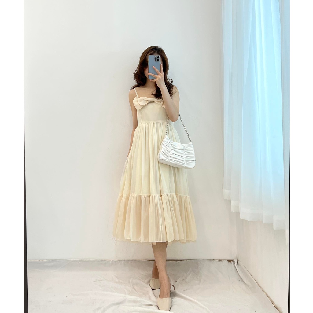 (FREESHIP) đầm hai đây xinh nơ ngực quảng châu miho.house