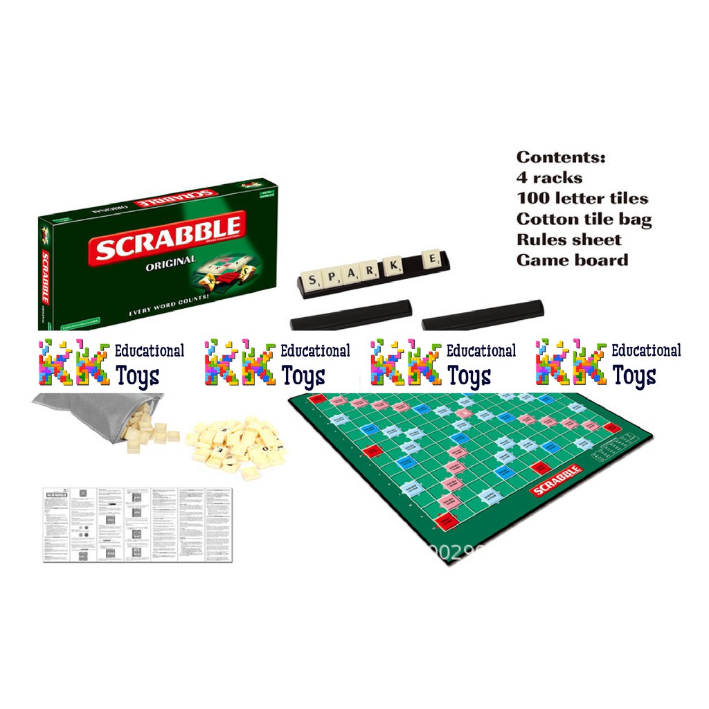 Đồ chơi trí tuệ: Board game: Xếp chữ - Scrabble game - KKstore