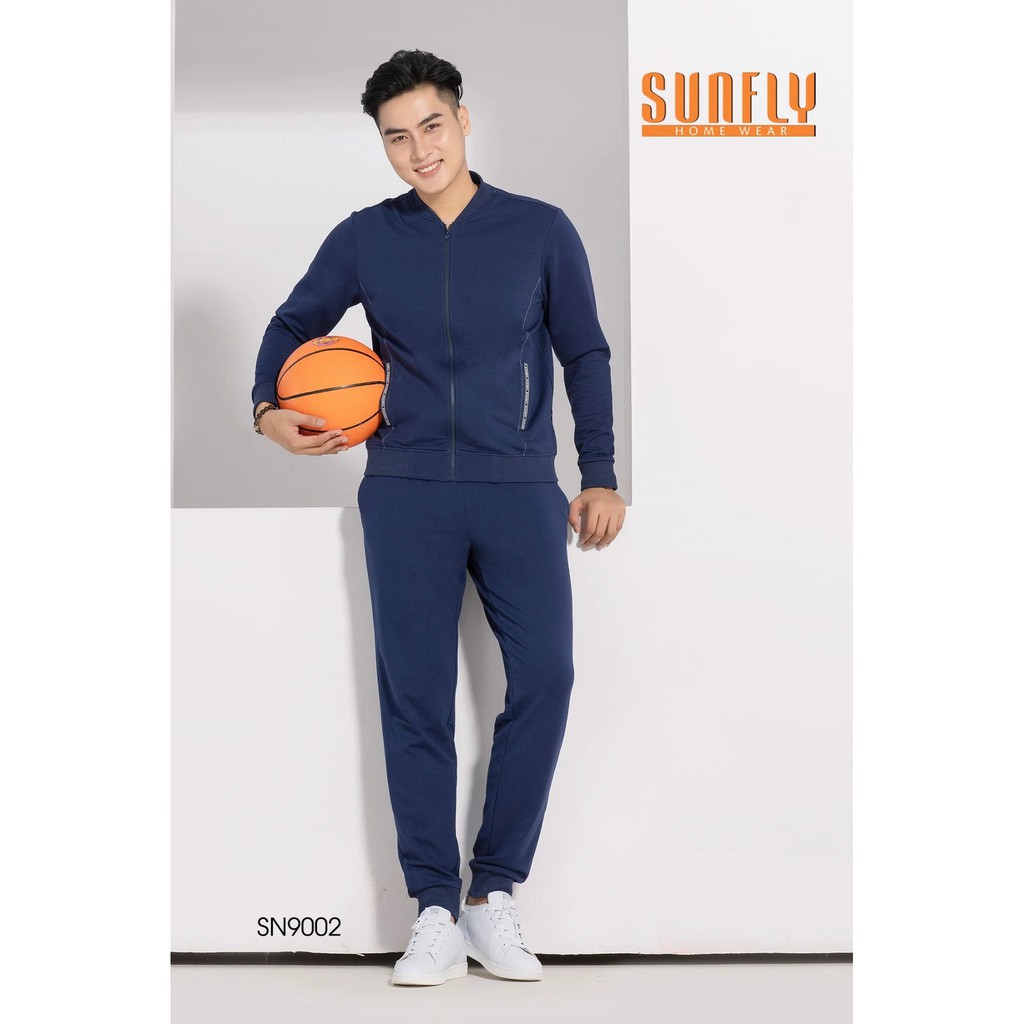 Bộ mặc nhà nam SUNFLY thu đông Áo dài tay, quần dài SN9002