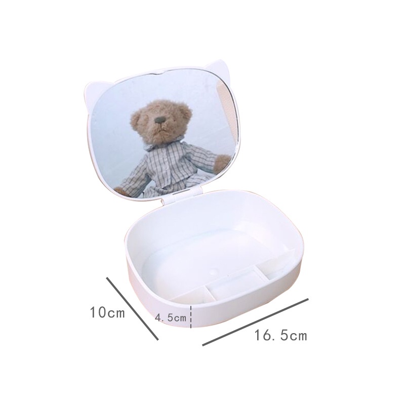 Gương Trang Điểm Để Bàn Nhỏ Có Thể Gấp Lại Có Thể Gấp Lại Kệ Mỹ Phẩm Ins Có Ngăn Kéo Phong Cách Ins Gương Trang Điểm Để Bàn
