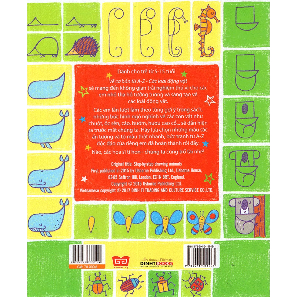 Sách - Step By Step Drawing - Vẽ Cơ Bản Từ A-Z - Các Loài Động Vật