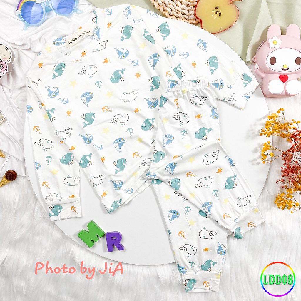 [LDD08] Bộ Dài Tay Thun Lạnh MINKY MOM CÓ SIZE ĐẠI In Hình Động Vật Dễ Thương, Mềm Mịn, Thoáng Mát, Dễ Chịu Cho Bé