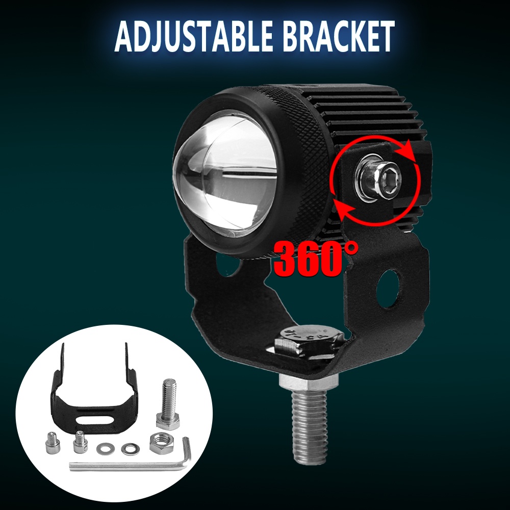Đèn Pha Led Mini 12v 24v Hai Màu Trắng/Vàng Chuyên Dụng Cho Xe Mô Tô/Xe Hơi