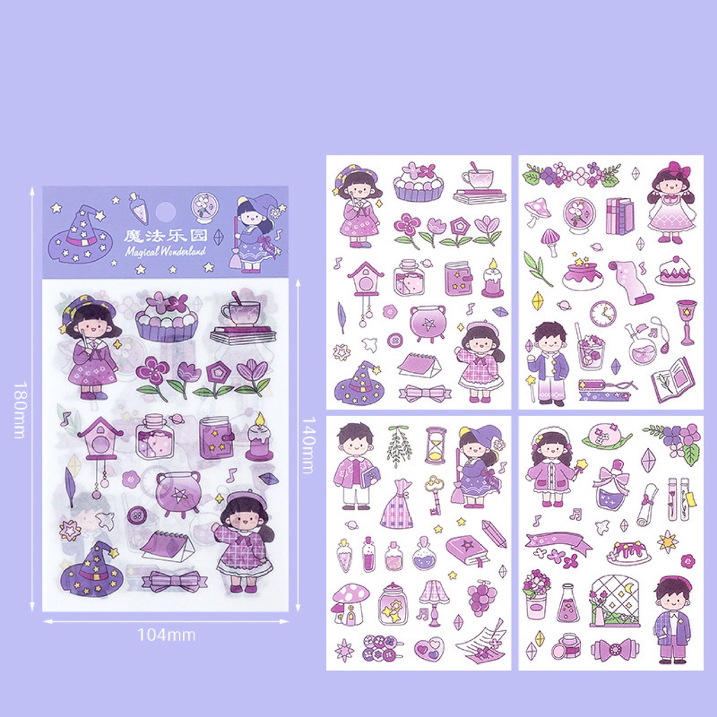 Tem sticker chủ đề nhà cửa, con vật, nông trại vui vẻ