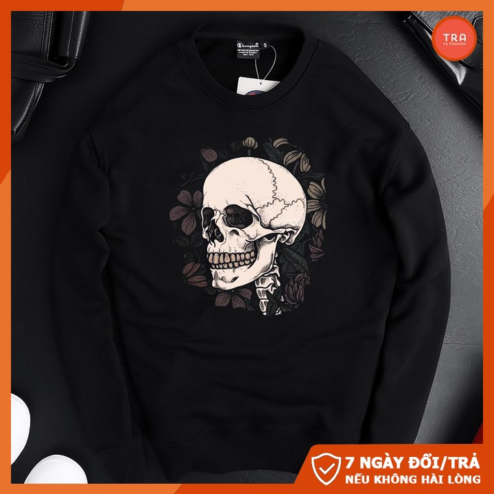 Áo thun nam dài tay chất poly thái đẹp dày mịn phối hình Swerter đầu lâu SW211 | BigBuy360 - bigbuy360.vn