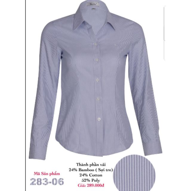 Áo sơ mi nữ Thái Hòa mã 283 vải sợi tre phao cotton màu tím nhạt