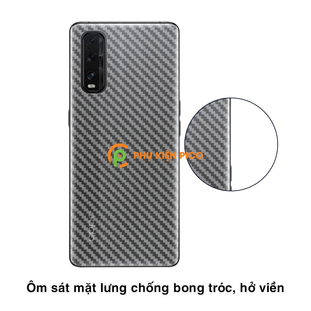 Dán lưng Oppo Find X2 trong suốt nổi vân Carbon 3D tản nhiệt tốt - Dán lưng vân Carbon Oppo Find X2