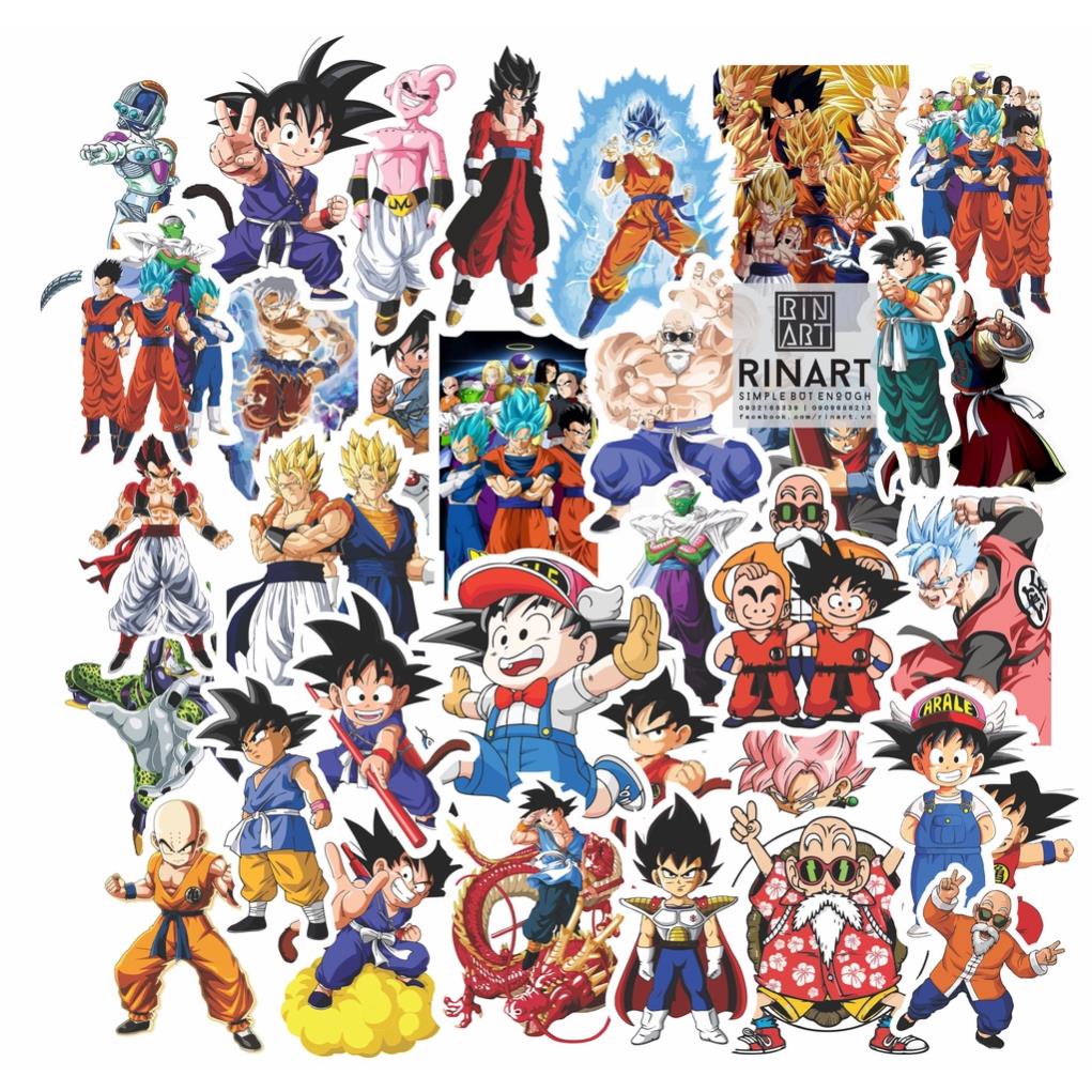 STICK28 - BỘ 100 HÌNH DÁN STICKERS MANGA DRAGON BALL