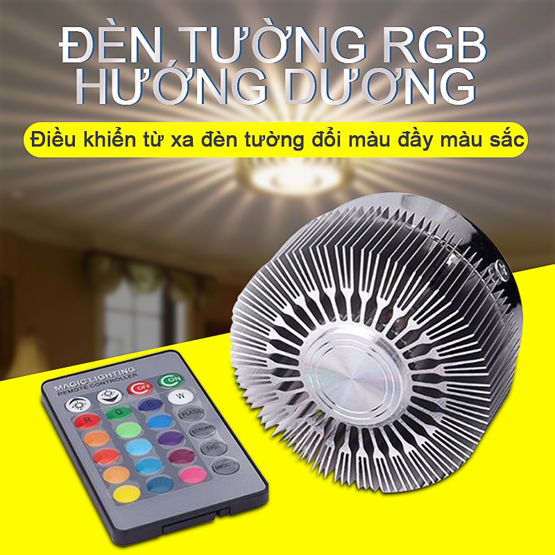 Đèn Led 3w Rgb nhiều màu hình hoa hướng dương độc đáo