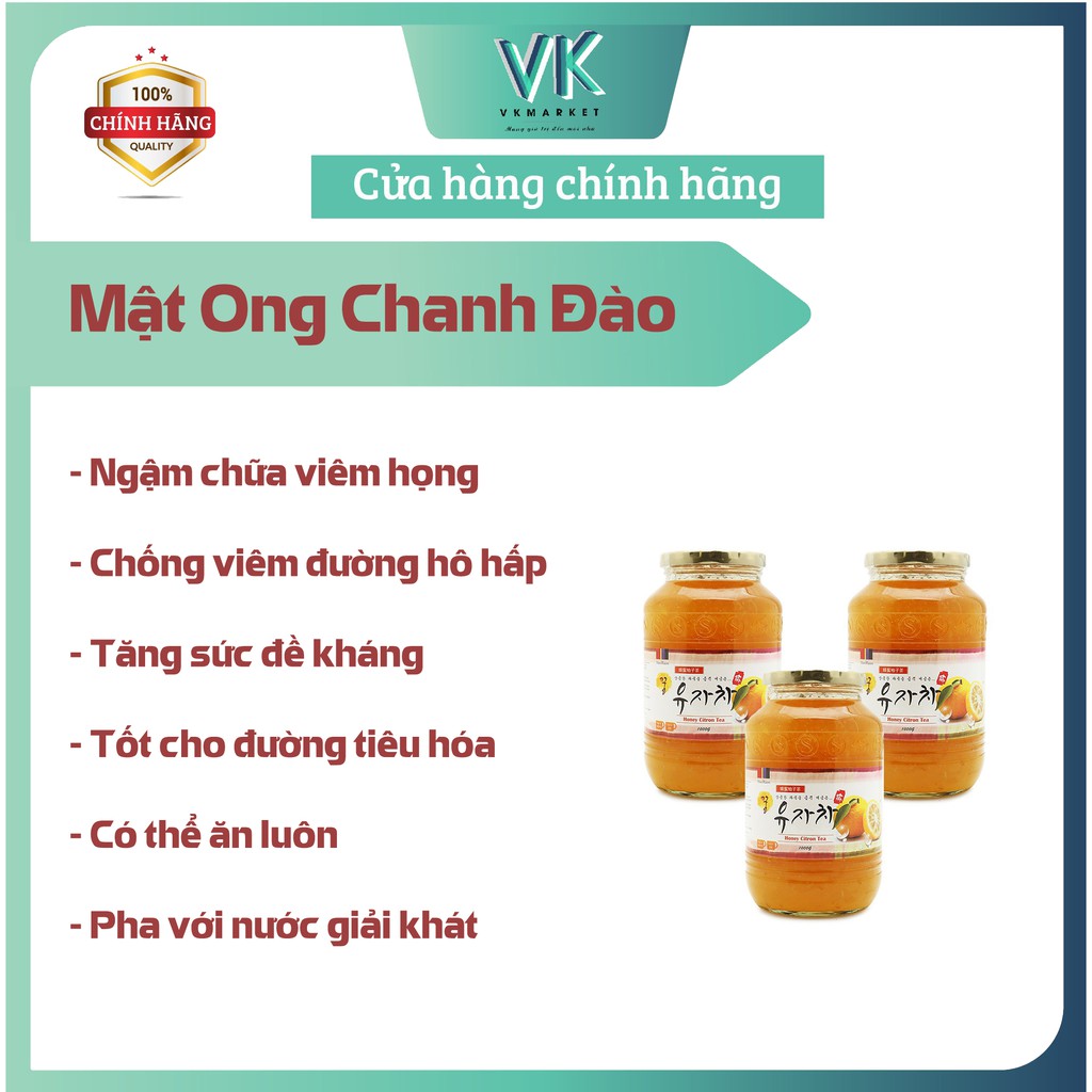 MẬT ONG CHANH ĐÀO HÀN QUỐC MASILRAON LỌ 1KG