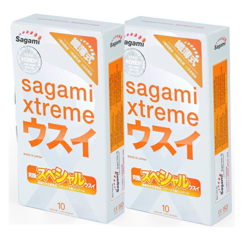 [Combo] 2 hộp bao cao su siêu mỏng cao cấp 20c Sagami Xtreme Super Thin BCSSC002