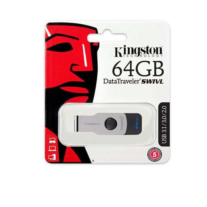 Mới Về - USB Kingston DT SWIVL 64Gb USB 3.0 (SPC/ FPT)