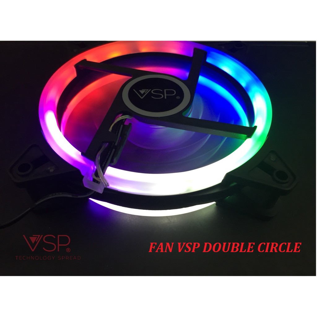 Quạt Thùng Vi Tính Fan Case LED DOUBLE CIRCLE-12cm