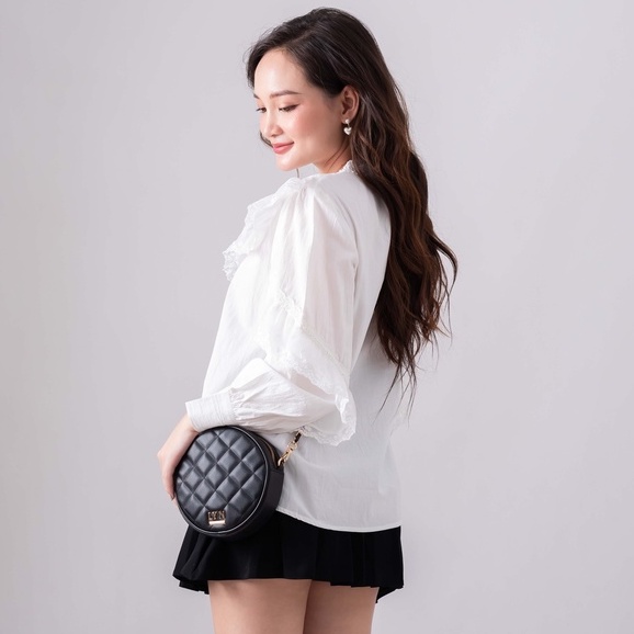 Áo babydoll tay dài viền bèo xinh xắn Juka Shop