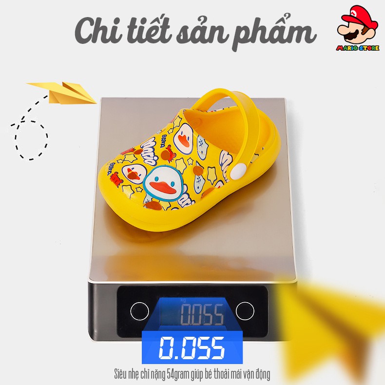 Dép sục cho bé MARIO họa tiết đáng yêu quai dép linh hoạt chống trơn trượt đế xốp mềm mại