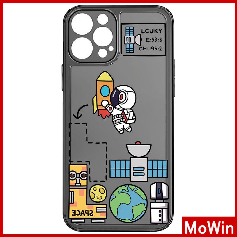 Ốp Điện Thoại Silicon Trong Suốt Viền Vuông In Hình Phi Hành Gia Cho iPhone 13 Pro Max iPhone 12 Pro Max iPhone 11 iPhone 7 Plus