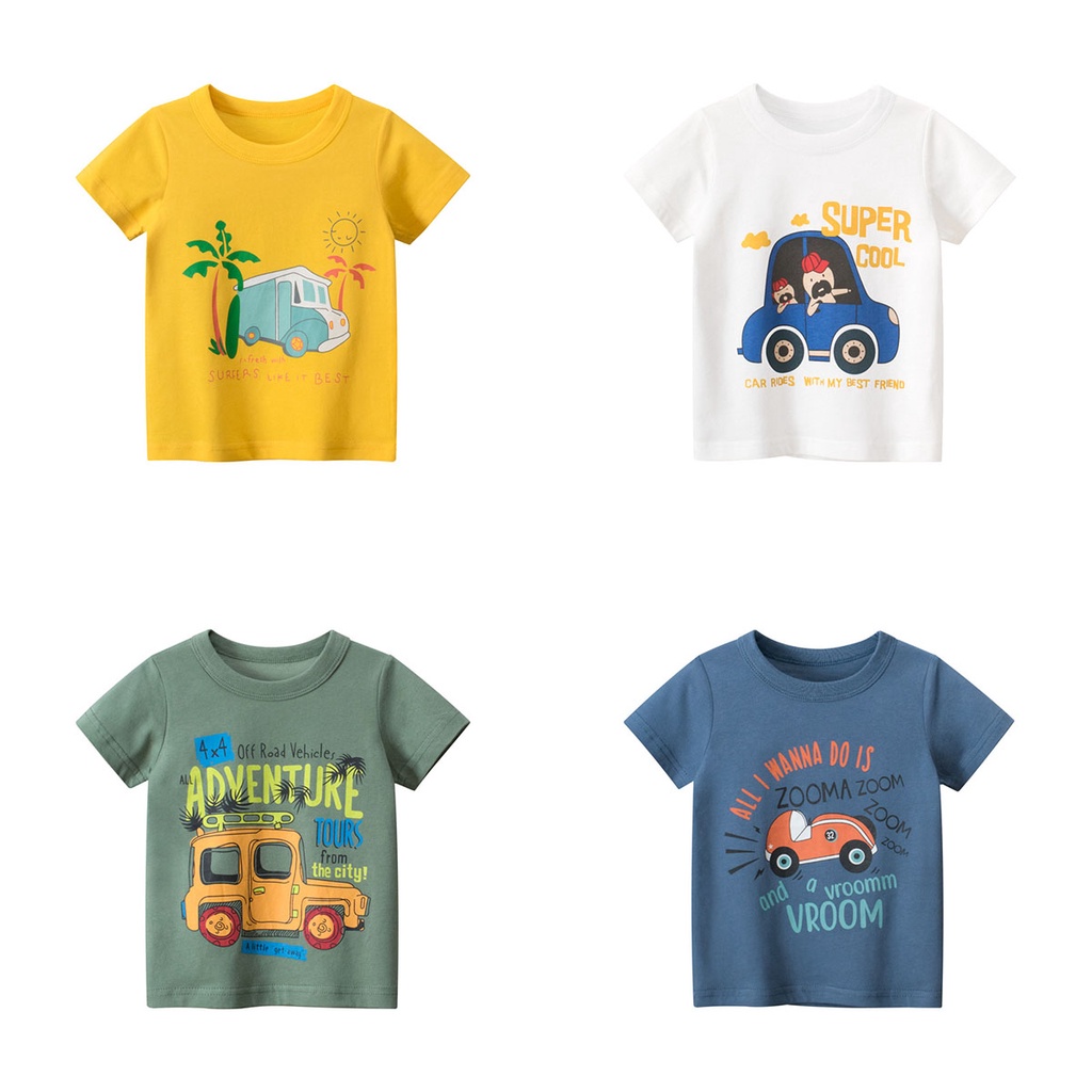 Áo thun cho bé trai 27KIDS áo phông bé trai cộc tay họa tiết đáng yêu hàng xuất Âu Mỹ