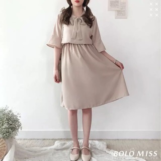 Váy tiểu thư cổ điển buộc nơ